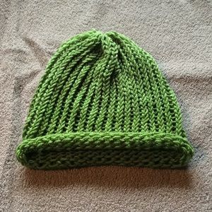 Green Crocheted Slouchy Hat Size Large